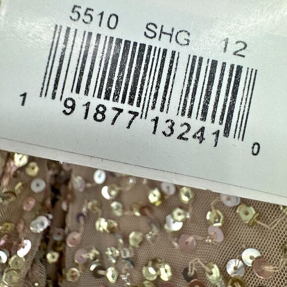 Mac Duggal Sequin Wrap Over Puff Surplice Gown Shimmering Size 12 NWT - Picture 10 of 11